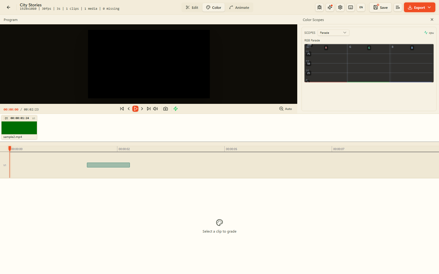 AZ Video Editor: Color grading e LUT